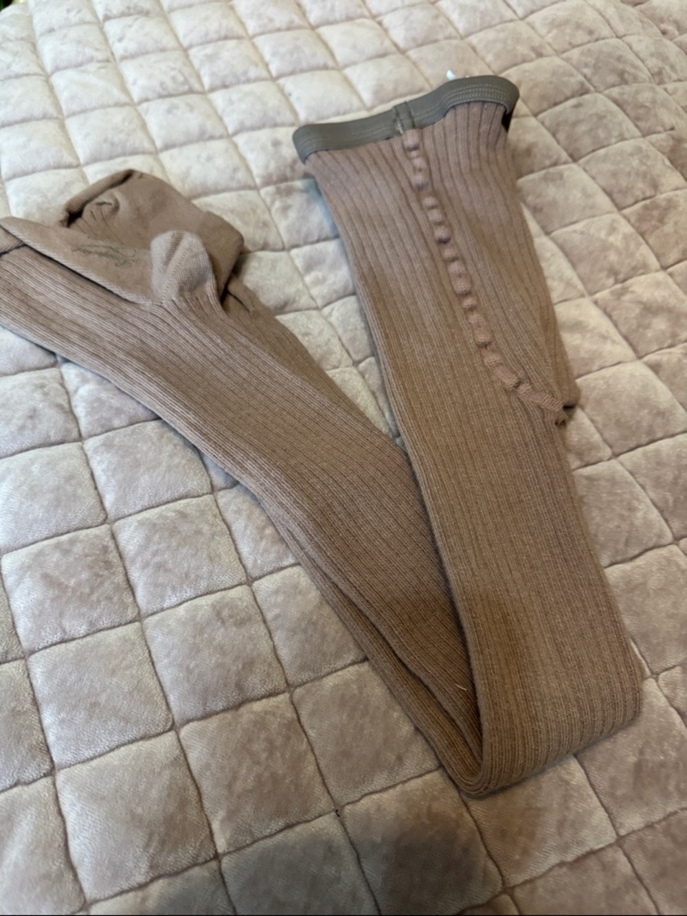 Bonpoint Ribbed Brown Opaque Tights